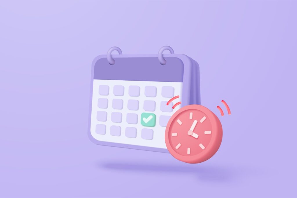 Make Plan Set Dealine Calendar Schedule Alarm Clock 3d Rendering