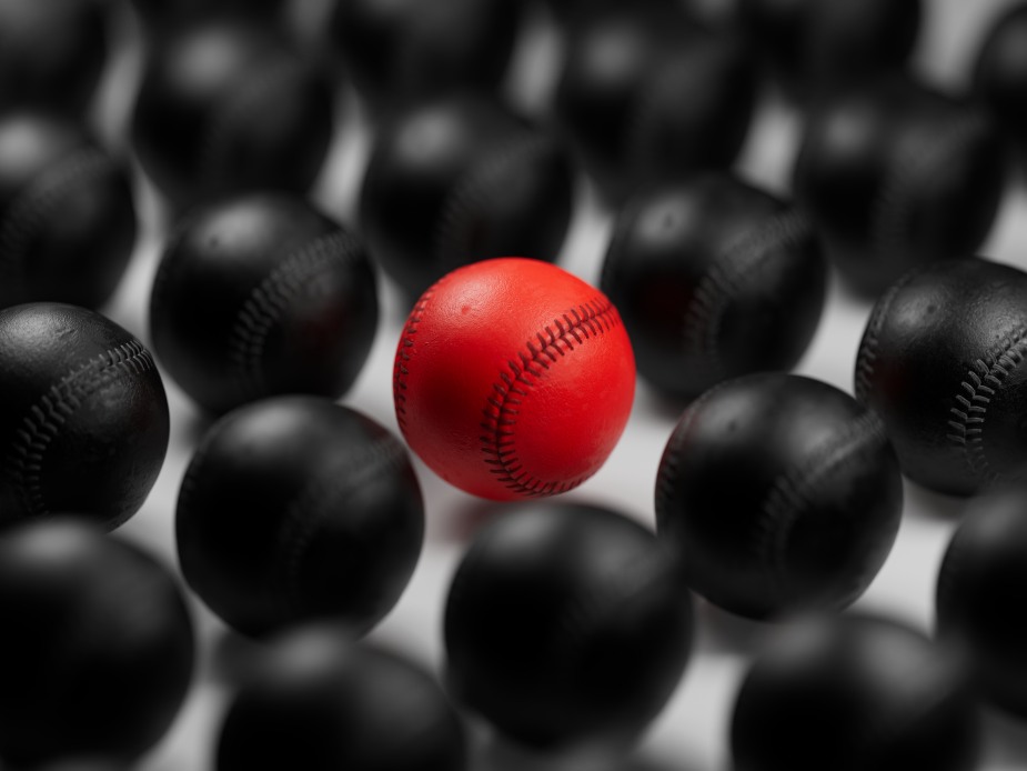 Stand Out Red Baseball Ball Black Balls Branding Brand Identity