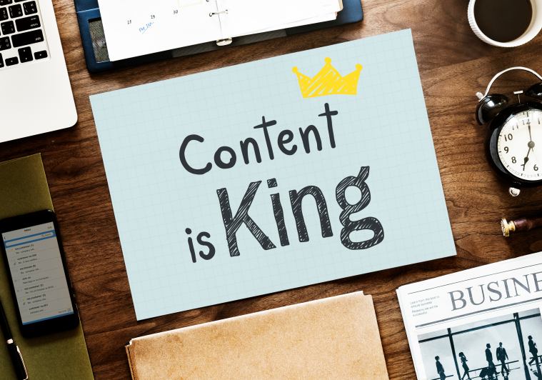 Content is King Written Paper Crown Alarm Clock Business Newspaper