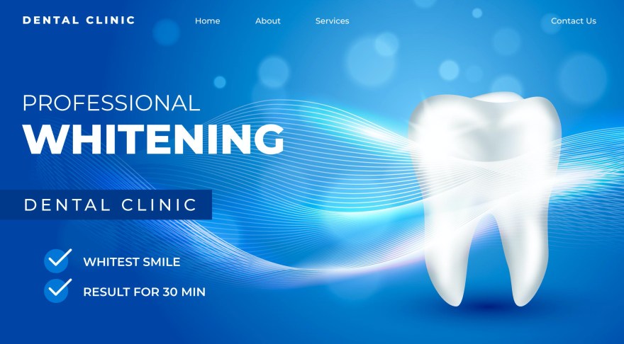 Dentist Professional Whitening Dental Clinic Website Web Design Sample