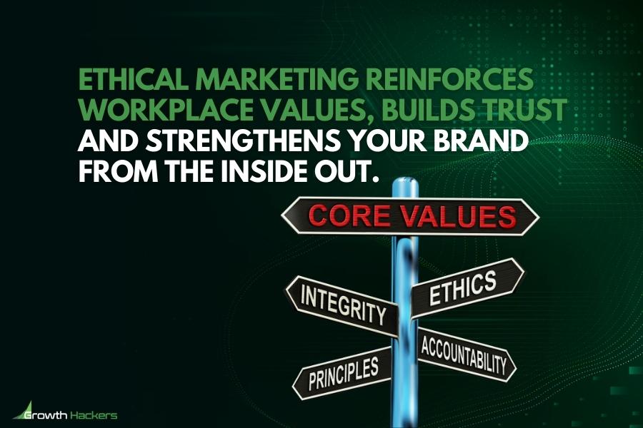 Ethical marketing reinforces workplace values builds trust and strengthens your brand from the inside out