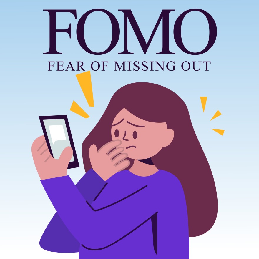 FOMO Fear of Missing Out Woman Female Phone Notification Email Message