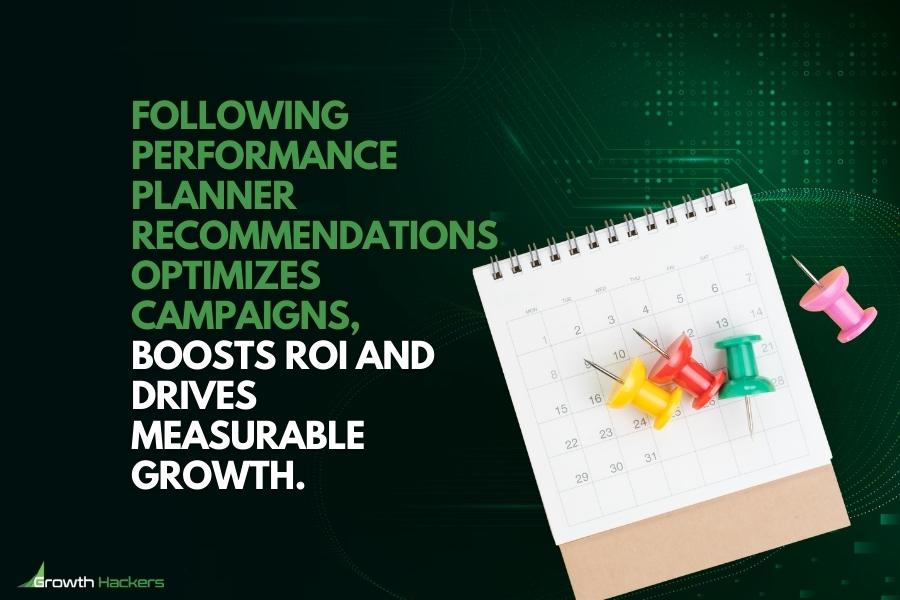Following performance planner recommendations optimizes campaigns boosts ROI and drives measurable growth
