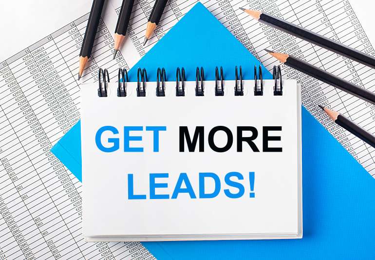 Get More Leads Notebook Lead Generation Pen Written Text Copy