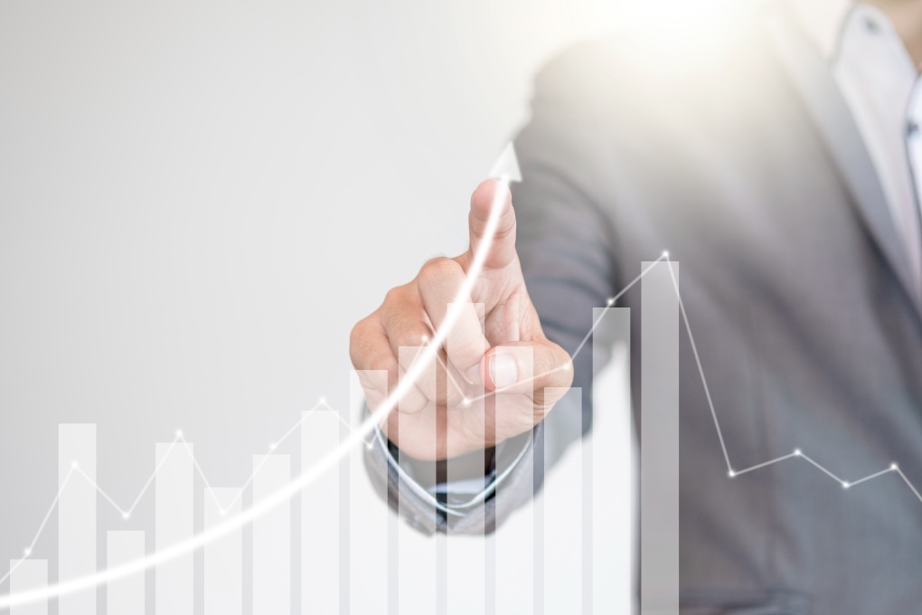 Increased Control Finances Finance Businessman Growth Curve Revenue Performance Analysis Benefit