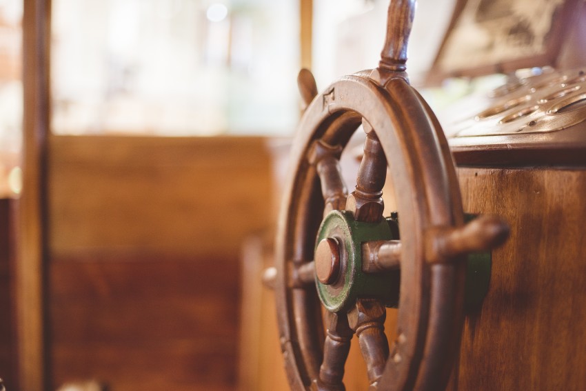 Boat Steering Wheel Wood Ship Captain