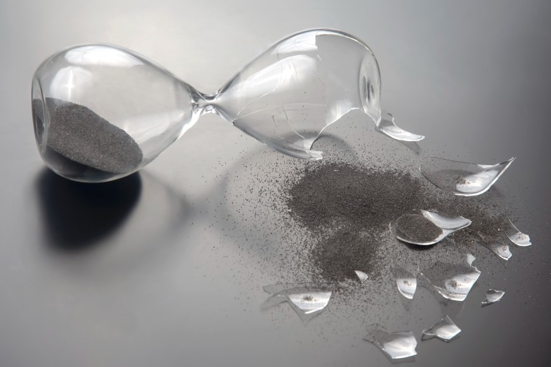 Broken Hourglass Waste of Time Wasting Productivity
