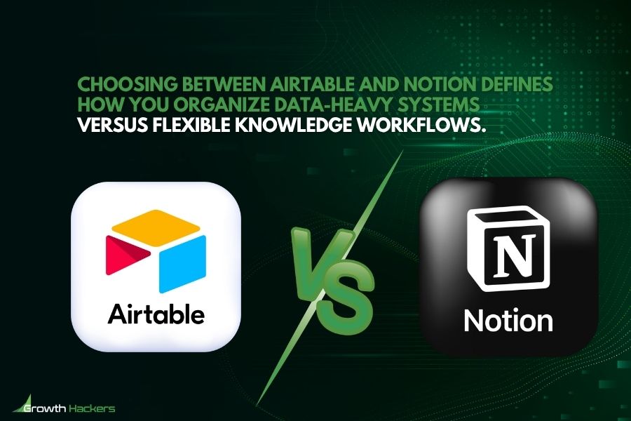 Choosing between Airtable and Notion defines how you organize data-heavy systems versus flexible knowledge workflows