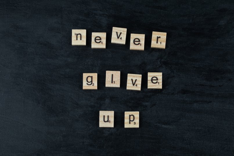 Never Give Up Scrabble Letters Motivational Inspirational Quote