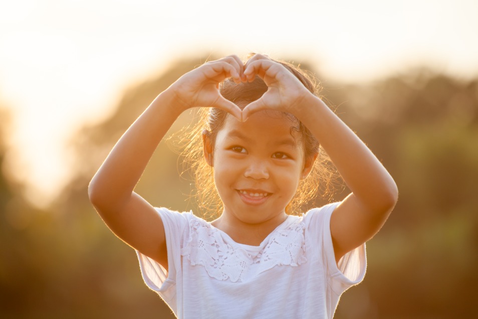 Philanthropy Donate Money Child Kid Heart Shape with Hands