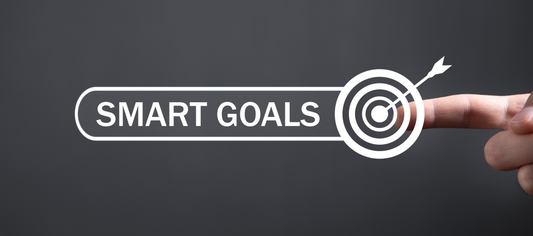 Smart Goals Hand Finger Touching Target Aim Objective