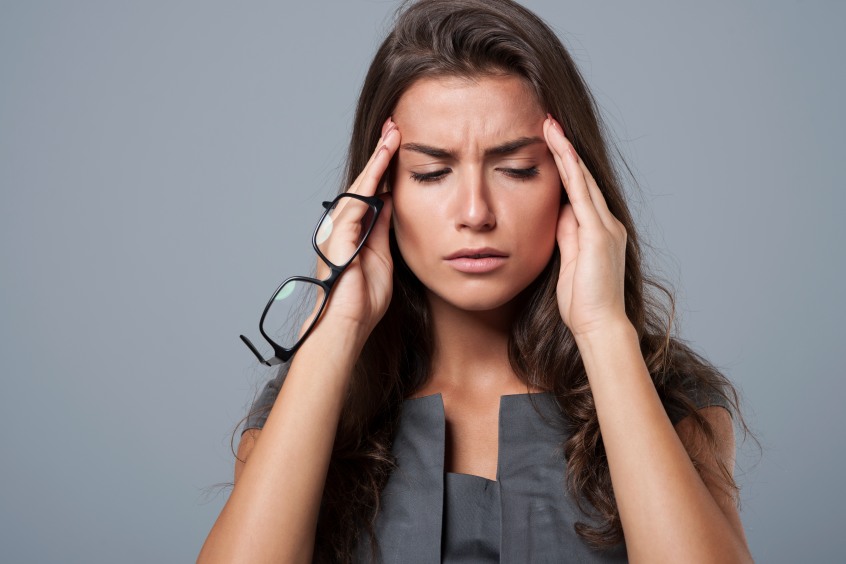 Stressed Woman Female Headache Stressful Hands Head