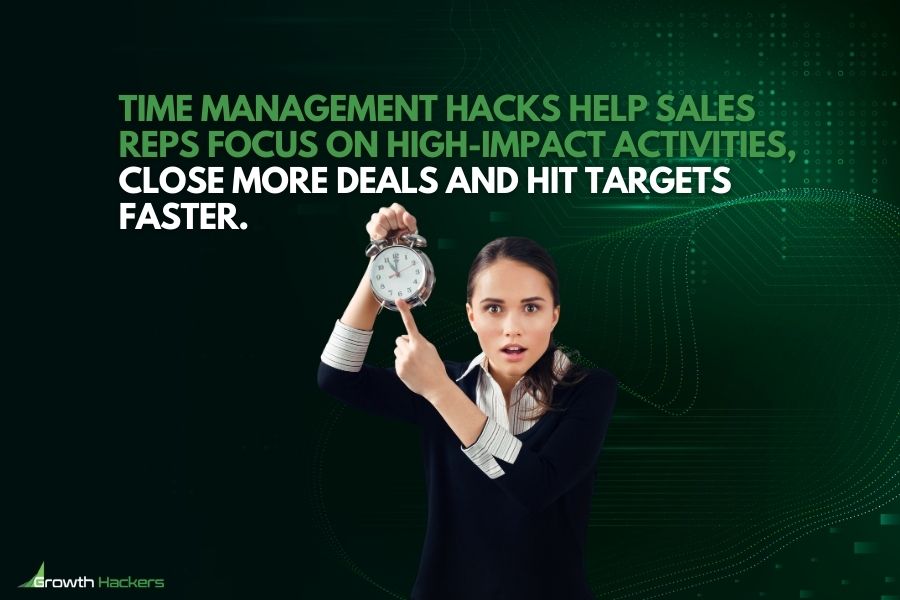 Time management hacks help sales reps focus on high-impact activities close more deals and hit targets faster
