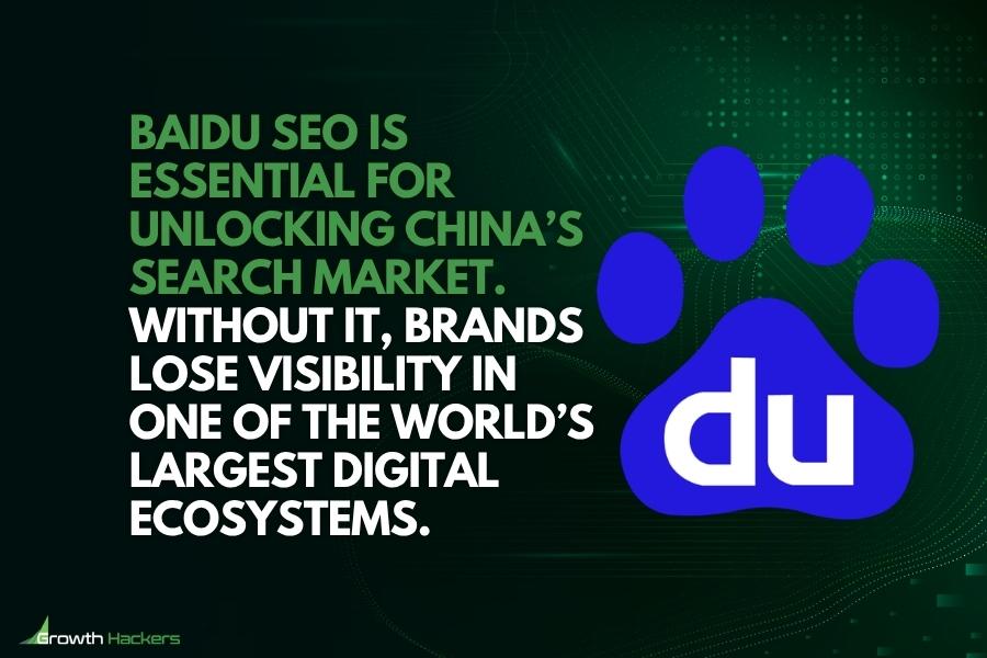 Baidu SEO is essential for unlocking China’s search market without it brands lose visibility in one of the world’s largest digital ecosystems