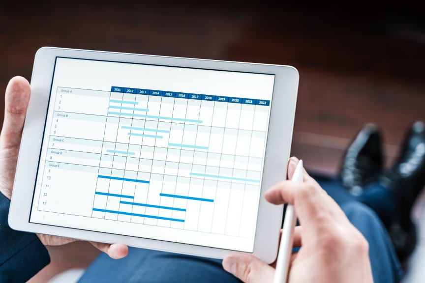 Gantt Chart Business Tablet Graphics Project Management Calendar Schedule