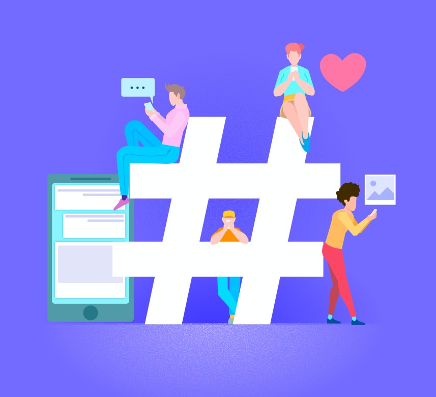 Hashtag Sign Symbol Hashtags People Messaging Smartphone Social Media Likes Addiction