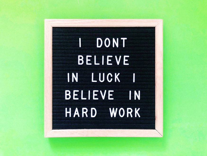 I Don_t Believe in Luck I believe in Hard Work Quote