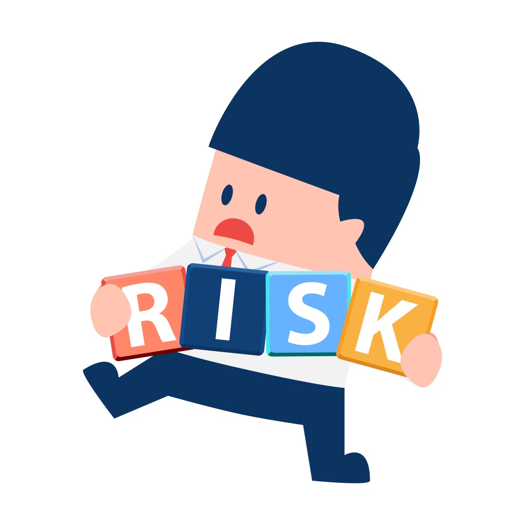 Less Risk Man Holding Risks Sign Management Risky