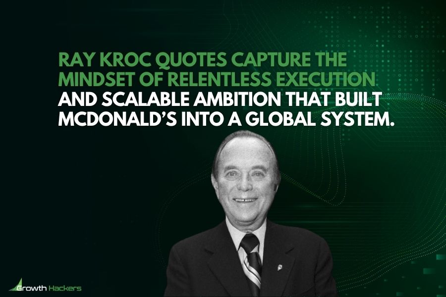 Ray Kroc quotes capture the mindset of relentless execution and scalable ambition that built McDonald’s into a global system