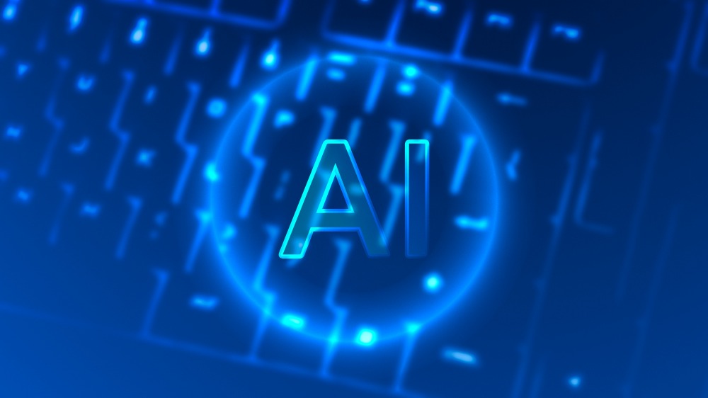 AI Generated Content Marketing Neon Blue Artificial Intelligence ChatGPT Generative