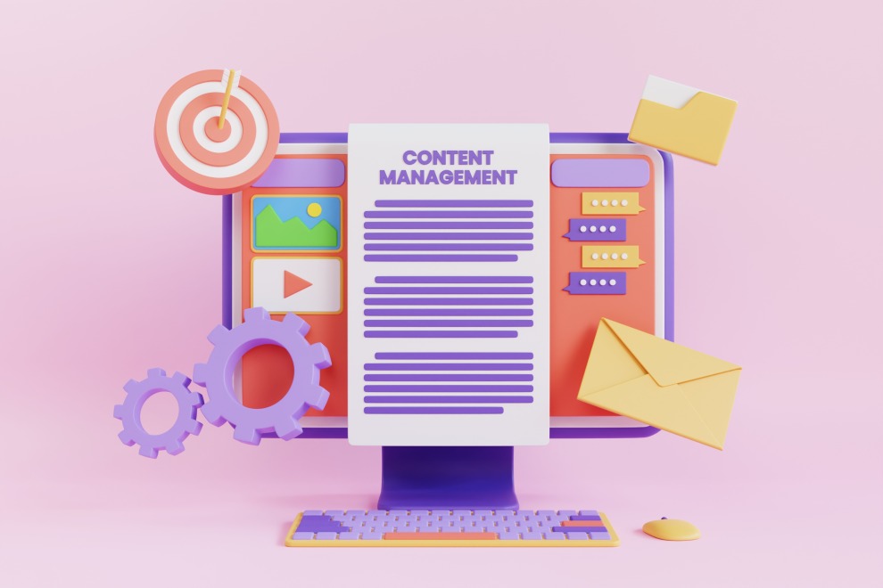 Content Management 3D Illustration Design Marketing Email Blogging