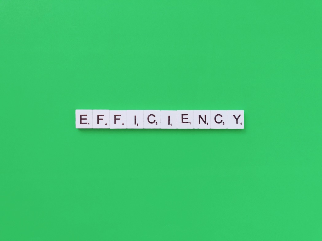 Efficiency Letters Scrabble Green Background Efficient Productivity