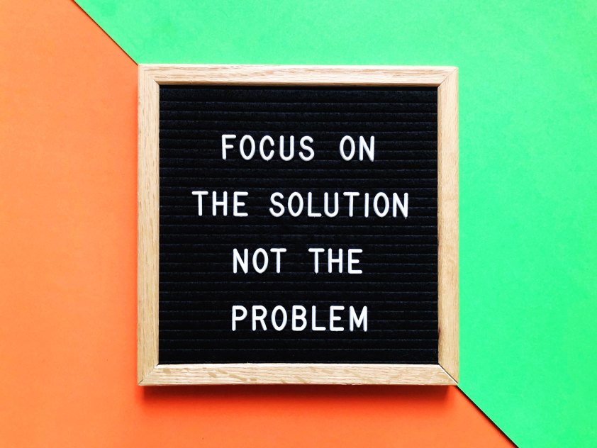 Focus on the Solution Not the Problem BlackBoard Letters