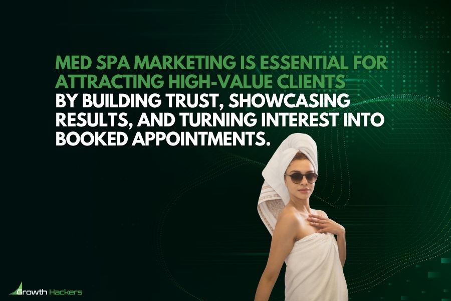 Med spa marketing is essential for attracting high-value clients by building trust showcasing results and turning interest into booked appointments