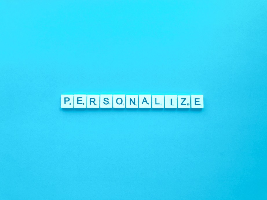 Personalize Personalization Messages Messaging Letter Scrabble Blue Background