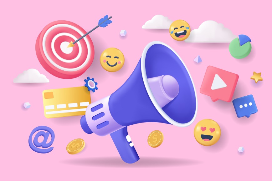 Utilize Multi Channels Multichannel Digital Marketing Megaphone Target Pink