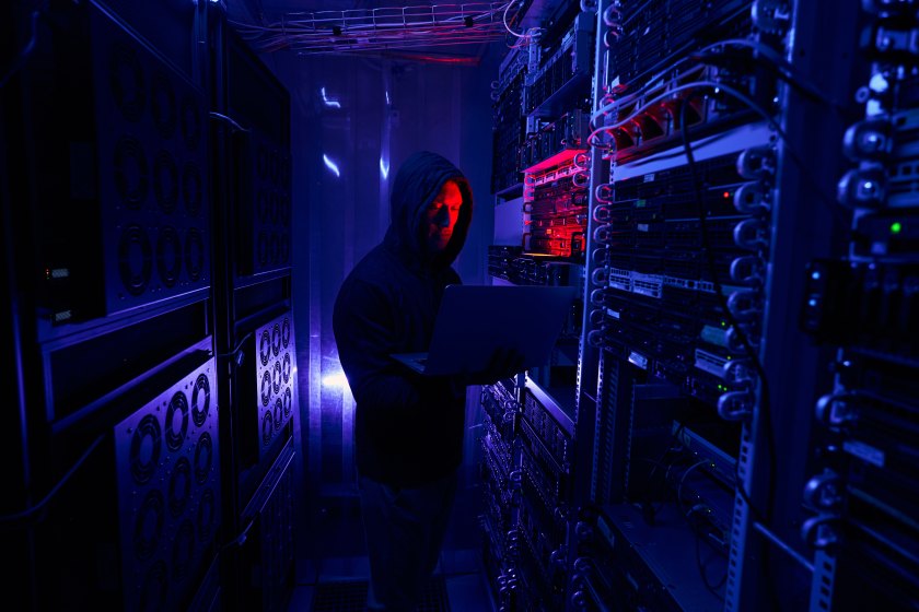 Data Security Privacy Hacker Center Cybersecurity Dark Room