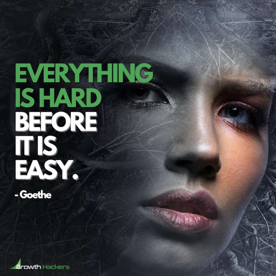 Everything is Hard Before it is Easy Goethe Quote Inspirational