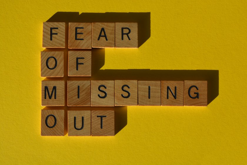 Fear Of Missing Out FOMO Concept Wooden Blocks Letters