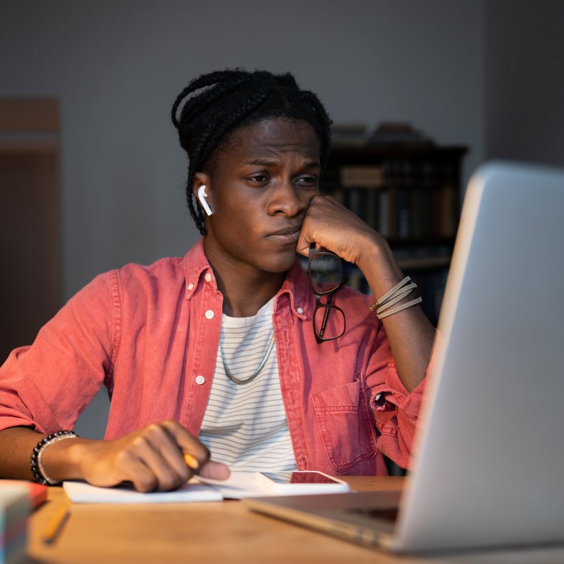 Identify Repetitive Time Consuming Boring Tasks Man Bored Laptop Computer