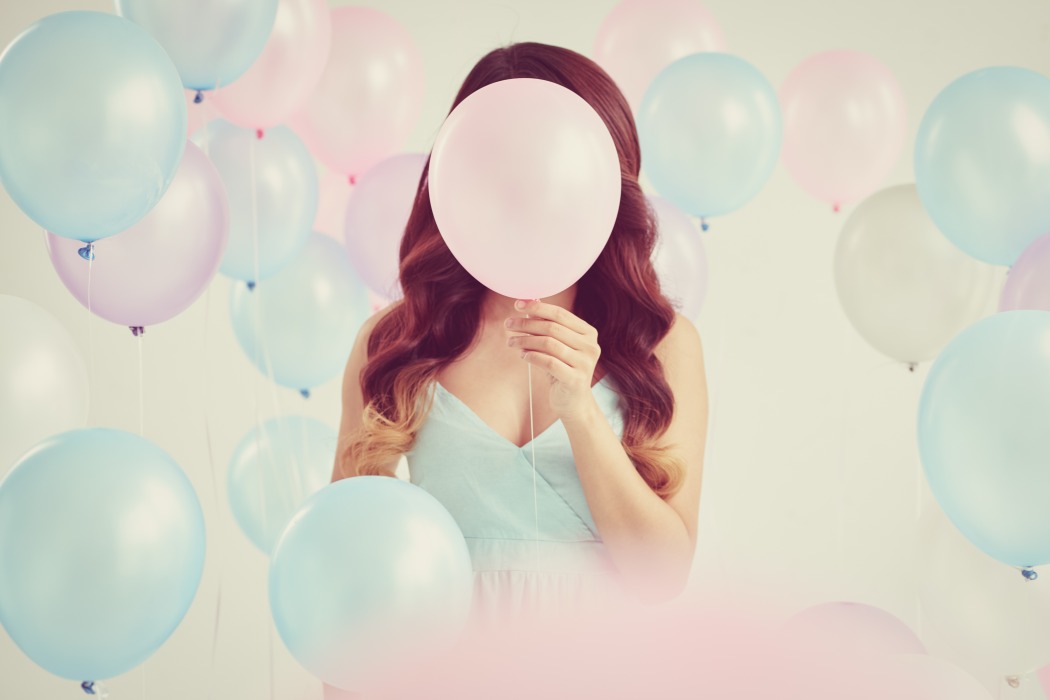 Impersonal Content Girl Woman Female Balloons Pink