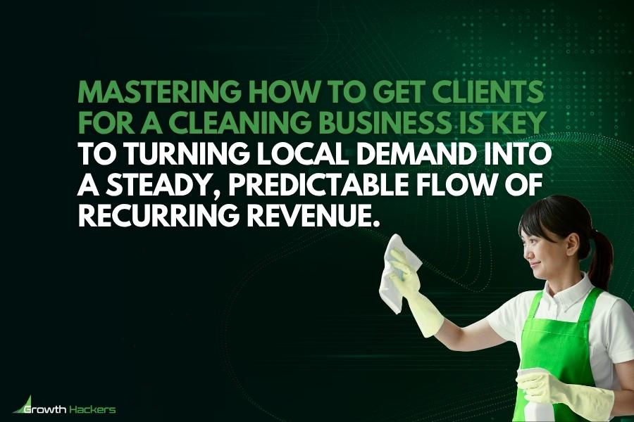 Mastering how to get clients for a cleaning business is key to turning local demand into a steady predictable flow of recurring revenue