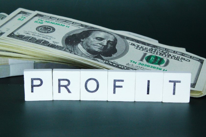 Profit Letters Profitability Sales Dollar Bills Papers Money