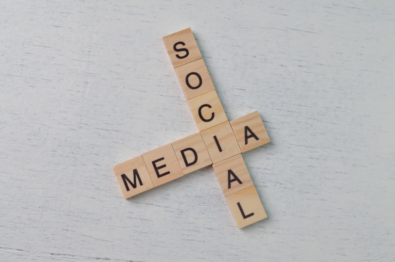 Social Media Letters Scrabble Crossing Marketing Management