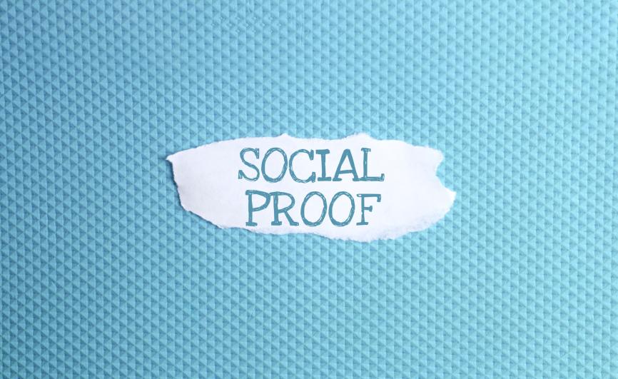 Social Proof Torn Paper Concept Blue