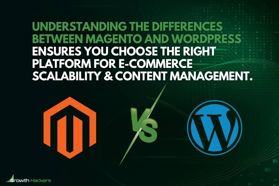 Understanding the differences between Magento and WordPress ensures you choose the right platform for e-commerce scalability content management
