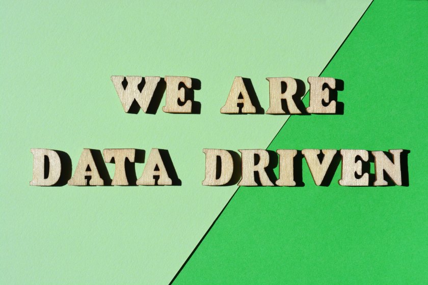 We Are Data Driven Written Letters Green Colors Background