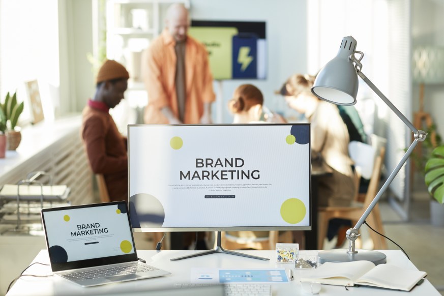 Brand Marketing Computer Laptop Graphic Design Branding Studio Agency Firm Team