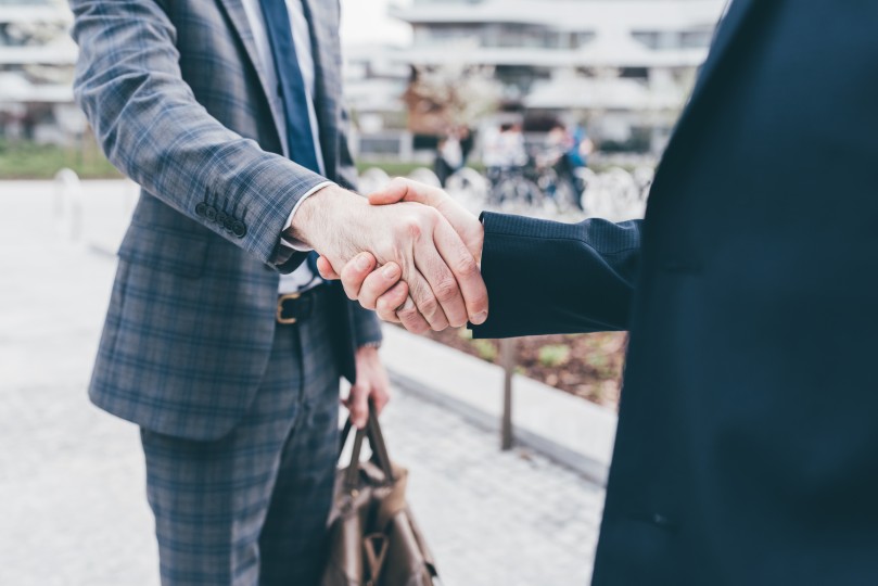 Business Handshake Outside Men Luxury Partnership Development