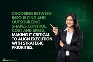 Choosing between insourcing and outsourcing shapes control cost and speed making it critical to align execution with strategic priorities