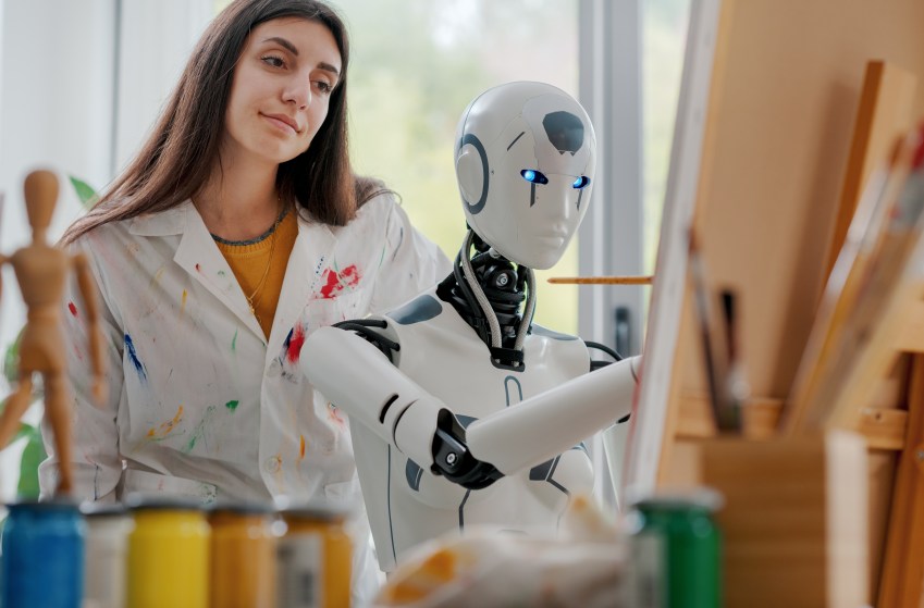 Creative Ai Robot Painting Artificial Intelligence Creativity Woman Design