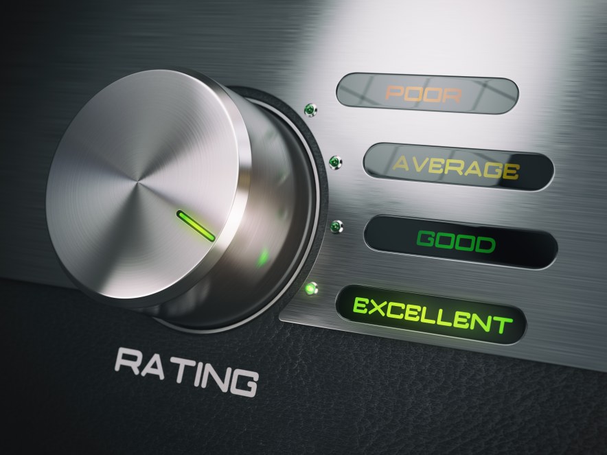 Customer Satisfaction Rating Poor Average Good Excellent Knob Reviews Feedback Success CX