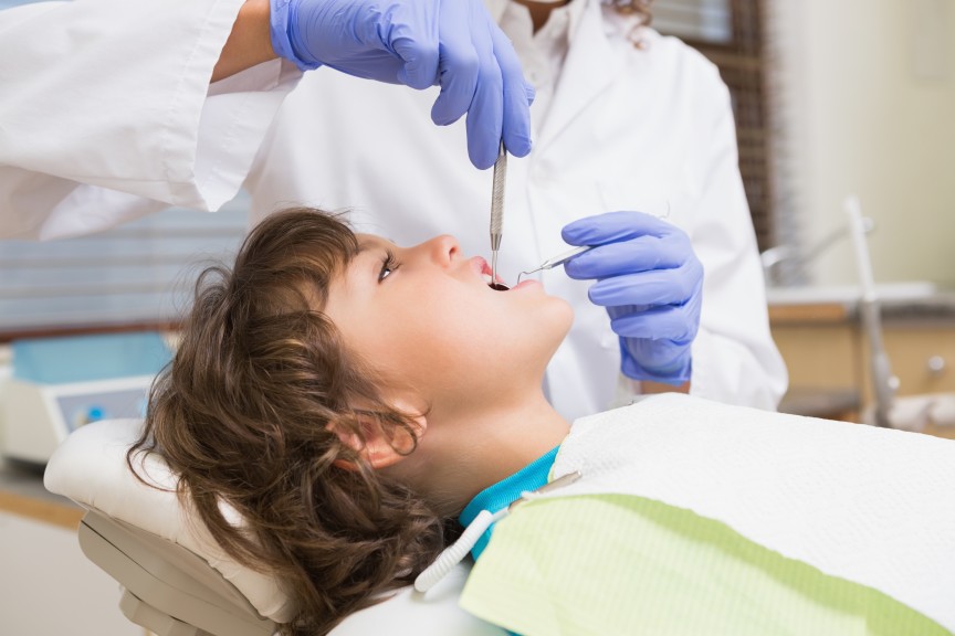 Dentist Examining Mouth Teeth Patient Dental Practice Clinic