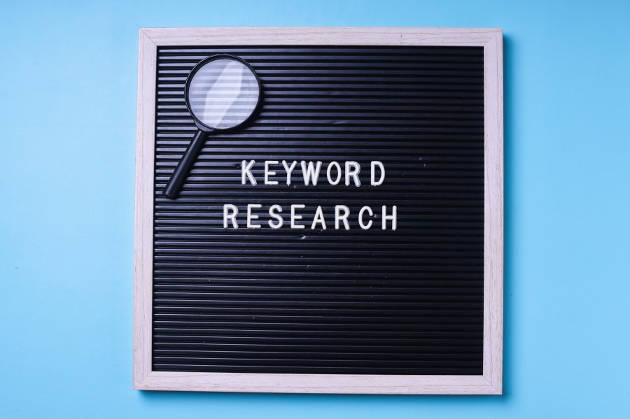 Keyword Research Magnifying Glass Letters Blackboard Search Engine Optimization