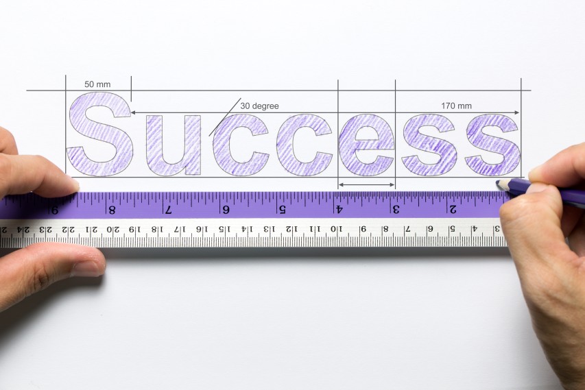 Measuring Success Concept Measure Ruler Hands Successful Assess