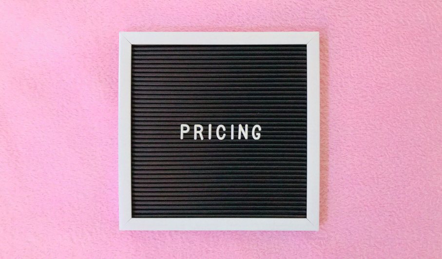 Pricing Letters Pink Background Prices Costs